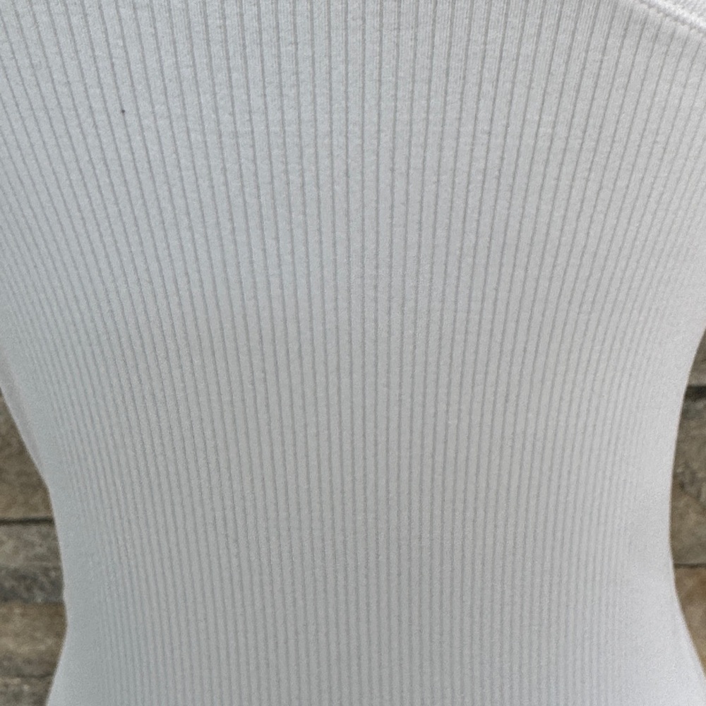 NWT - ATHLETA - White Ribbed RENEW Racerback Tank - Picture 4 of 8